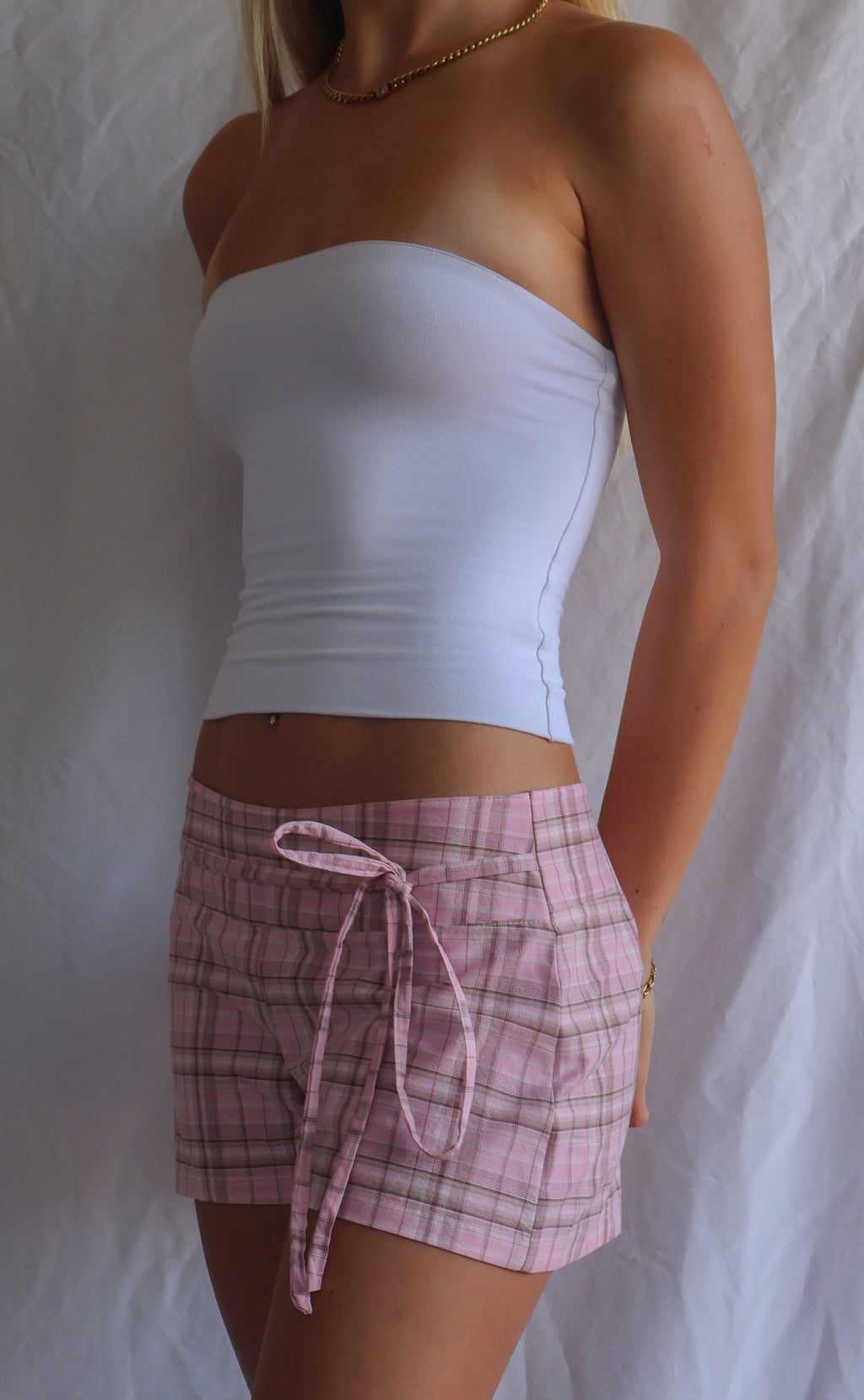 SAILOR SHORTS - PINK PLAID