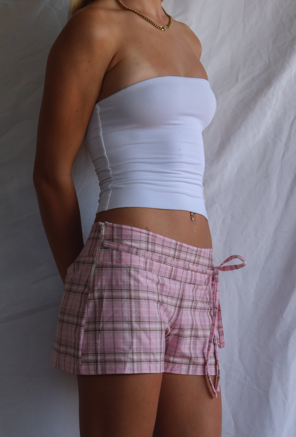 SAILOR SHORTS - PINK PLAID