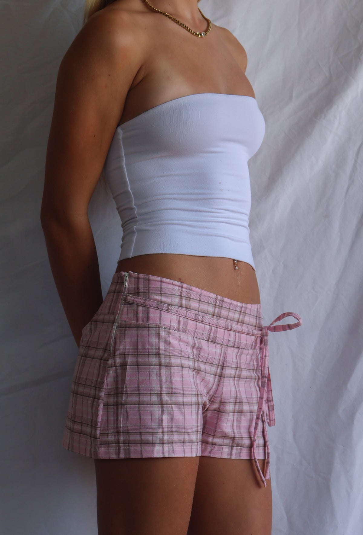 SAILOR SHORTS - PINK PLAID